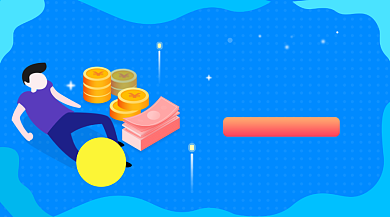 金融投资理财简约插画手机横图背景