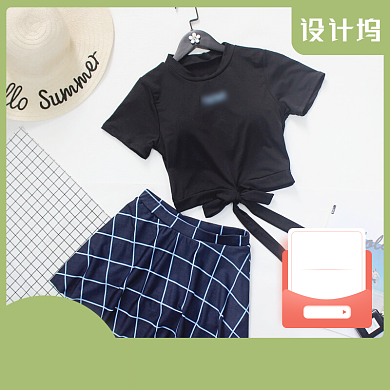 夏季清新泳衣女装狂暑季主图背景