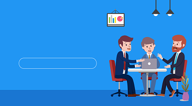 招募精英简约插画手机横图背景