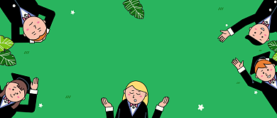 绿色插画毕业季云毕业典礼公众号首图背景