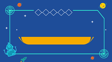 科学天文兴趣班招生卡通插画手机横图背景