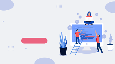 提升技能培训简约插画手机横图背景