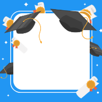 我们毕业啦蓝色简约插画公众号次图背景