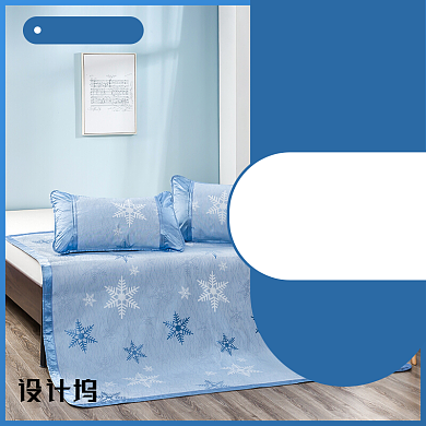 时尚夏季天然竹凉席主图背景