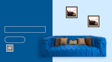 简约布艺家具好生活手机海报背景