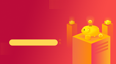 零钱投资理财简约插画手机横图背景