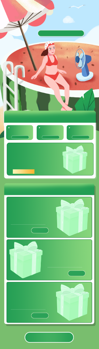 绿色手绘夏天夏季美妆电商促销背景