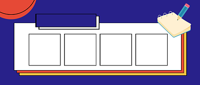 蓝色卡通高考学霸笔记新媒体配图背景