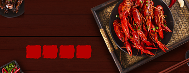 外卖店招美团夜宵小龙虾背景