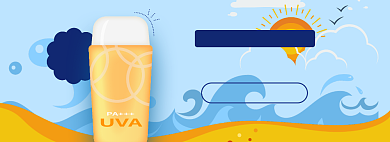 夏日防晒淘宝电商banner图背景
