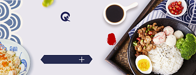 外卖店招日料日式拌饭美团背景
