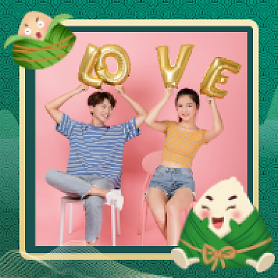 端午节卡通可爱头像框背景