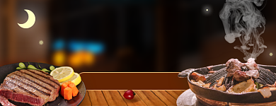 外卖店招美团夜宵烤肉背景