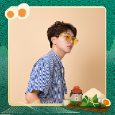 端午节鸭蛋插画可爱头像框背景