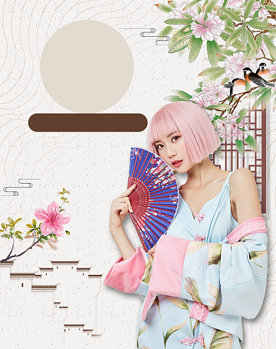 时尚国潮女装促销海报背景