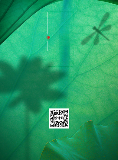 创意简约大气荷叶荷花小暑节气海报背景