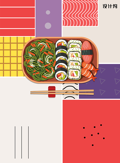 蒙德里安创意美食海报背景