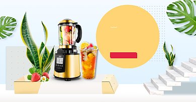 夏季榨汁机小家电海报背景
