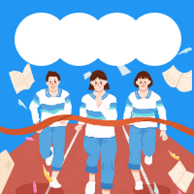 高考冲刺可爱插画公众号次图背景
