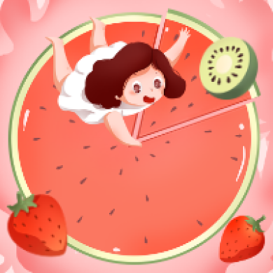 小暑时节卡通可爱插画公众号次图背景