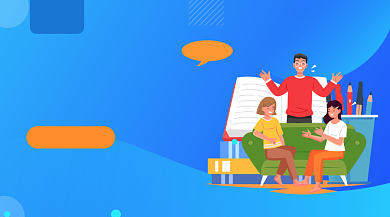 高考冲刺辅导蓝色插画手机横图背景