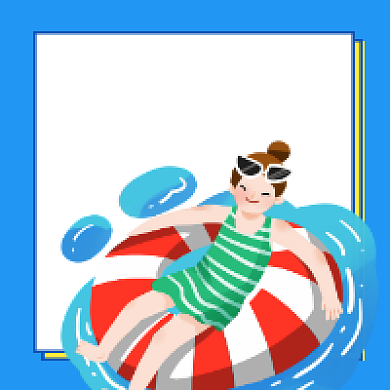 小暑时节卡通可爱插画公众号次图背景