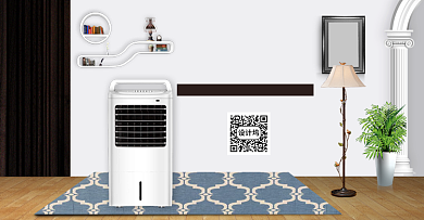 空调扇小家电小清新海报背景