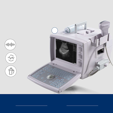 简约医疗便携B超医疗用品电商主图背景