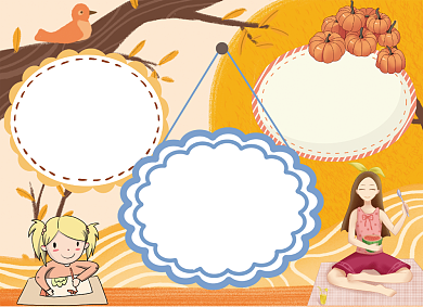 卡通黄色立秋手抄报小报背景