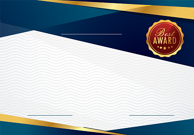 蓝金色大气荣誉证书背景