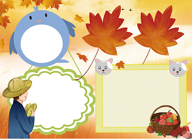 卡通立秋手抄报黑白线描小报背景