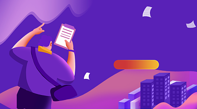 招聘精英紫色渐变手机横图背景