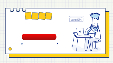 线上招聘会简约插画手机横图背景