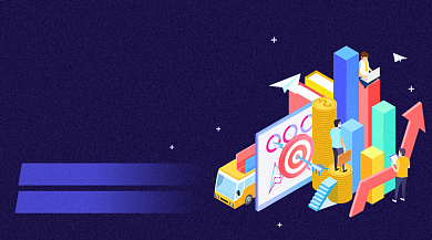 商务扁平职场合作横图背景