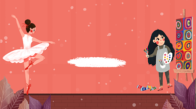 假期兴趣班招生卡通插画手机横图背景