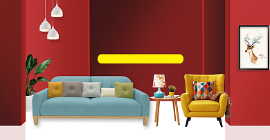 室内家装沙发大气海报背景