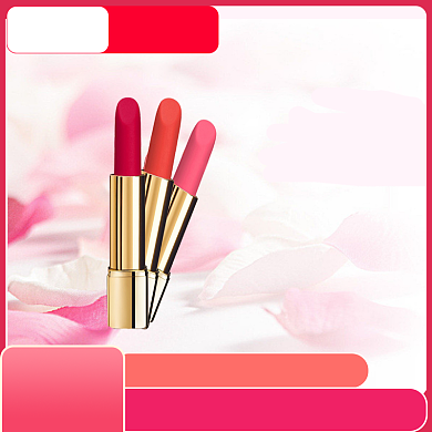 浪漫梦幻美妆节口红电商主图图标背景