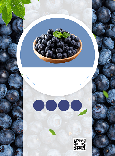 大气简约创意蓝莓促销海报背景