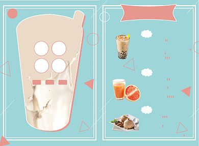 清新活力奶茶菜单价目表背景