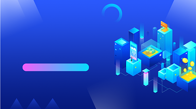 互联网科技金融蓝色大气插画手机横图背景