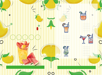 简约鲜榨果汁价目表菜单背景