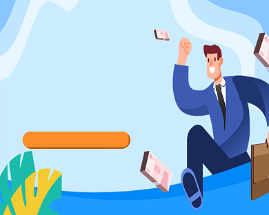 蓝色卡通职场避坑教育小程序封面背景