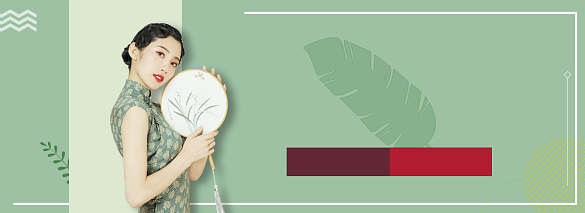 国潮女装banner背景