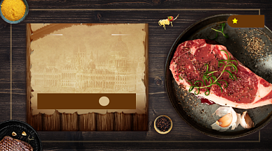 西冷牛排生鲜美食大气简约手机横图背景