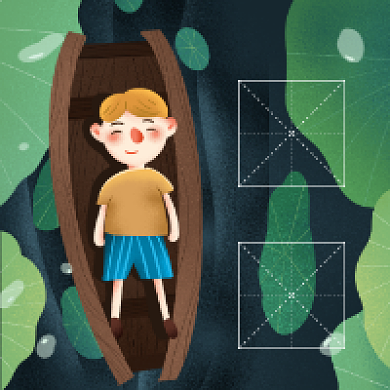 大暑节气卡通可爱插画公众号次图背景