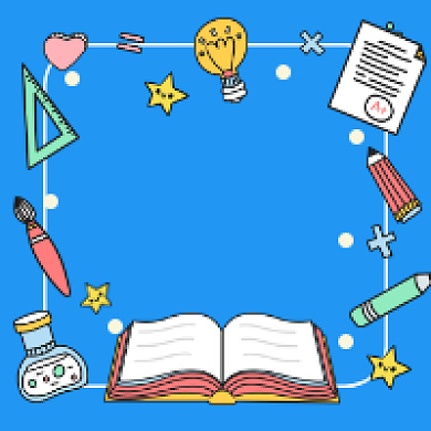 学校招生蓝色简约插画公众号次图背景