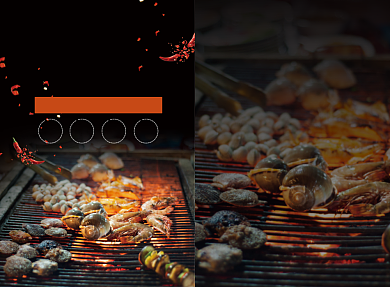 黑色时尚烧烤菜单价目表背景