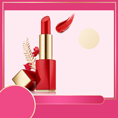 红色大促美妆节口红电商主图直通车背景