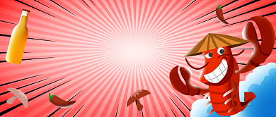 餐饮美食啤酒小龙虾公众号首图背景