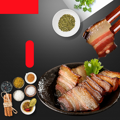 腊肉熏肉年货烤肉腊肠主图背景